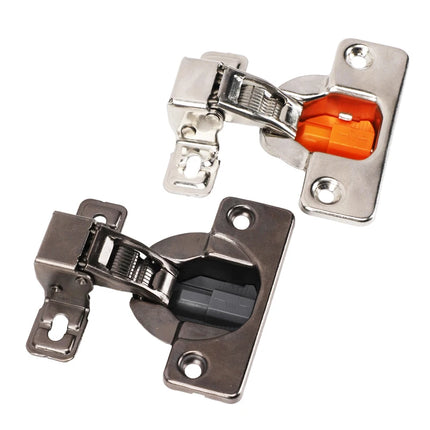Concealed Ultra-Short Arm Hydraulic Buffer Hinge — Silent Soft-Close, Narrow Cabinet Doors, 2Pcs