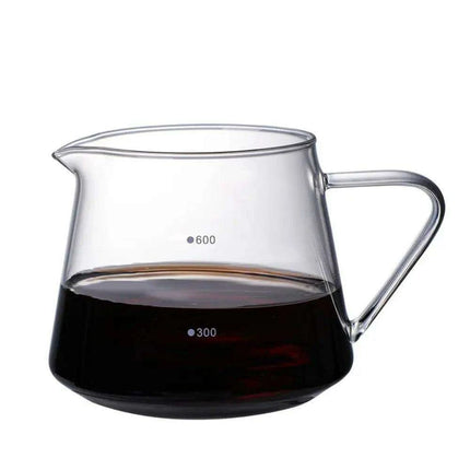 Stylish Borosilicate Glass Coffee Brewing Kit with Precision V-Funnel - Available in 300ml and 600ml Sizes
