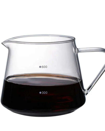 Stylish Borosilicate Glass Coffee Brewing Kit with Precision V-Funnel - Available in 300ml and 600ml Sizes