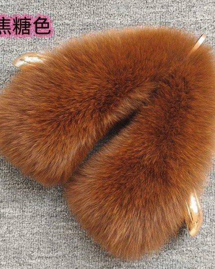 Luxury Fox Fur Winter Scarf with Versatile Detachable Collar - A Statement of Winter Elegance