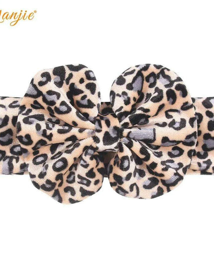 Leopard Print Velvet Headband and Hair Bow Set - Stylish Hair Accessories for Fashion-Forward Girls