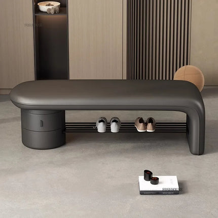 Treasure Home Modern Shoe Changing Stool with Drawers & Minimalist Des