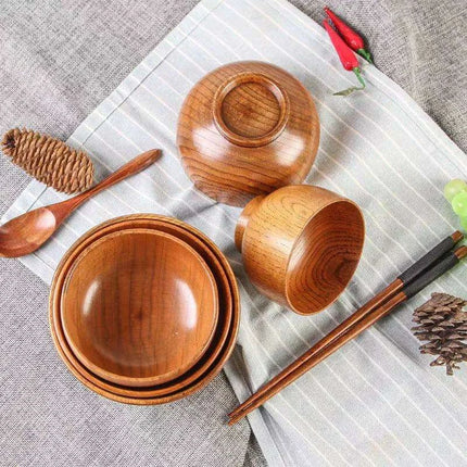 Elegant Japanese Jujube Wooden Bowls for Every Meal