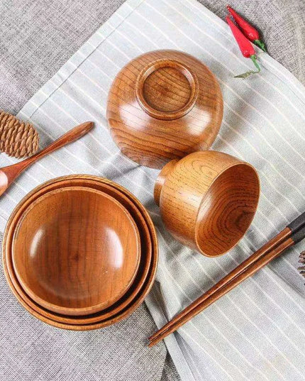 Elegant Japanese Jujube Wooden Bowls for Every Meal