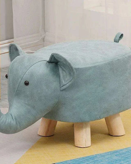Charming Cartoon Animal Wooden Stool for Kids - Fun and Portable Shoe Changing Seat