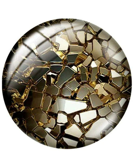 Luxurious Gold-Inspired Glass Cabochon Collection - 10 Distinct Sizes