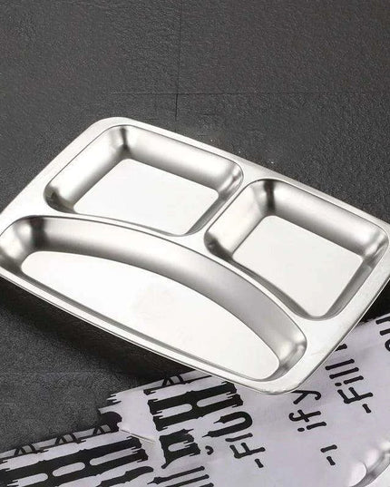 Multi-Compartment Stainless Steel Meal Tray - Eco-Friendly Dining Solution for All Ages