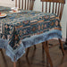 Boho Chic Embroidered Tablecloth with Tassel Detail for Elegant Dining Décor