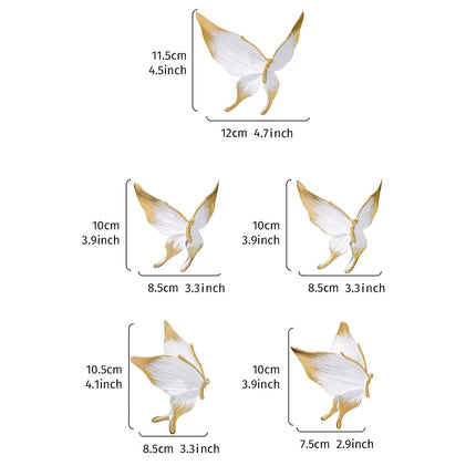 Shop1103855948 Handcrafted Resin Butterfly Wall Art Set - 5 Pieces