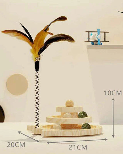 Interactive Cat Tower with Rotating Discs and Enrichment Balls for Endless Feline Fun