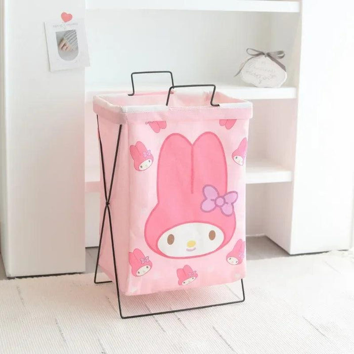 Hello Kitty Stylish Foldable Laundry Hamper: Sturdy Iron Frame & Waterproof Design - Spacious Organizer