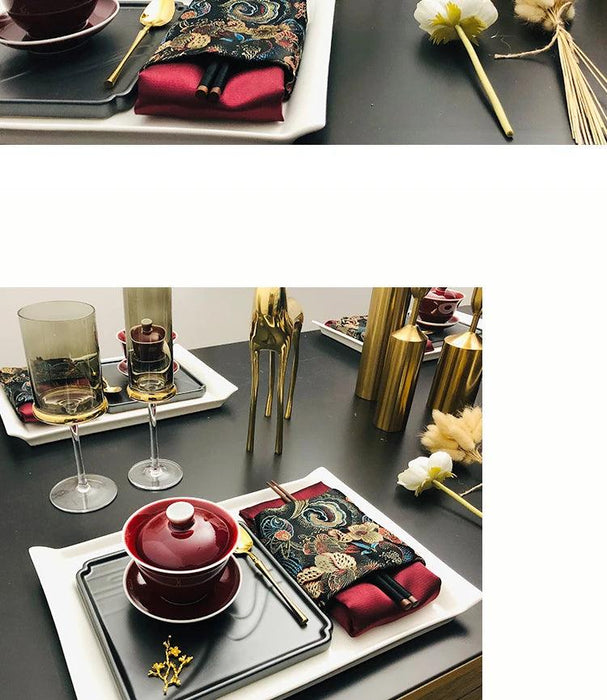 Luxury Botanical Porcelain Dining Set for Elegant Occasions