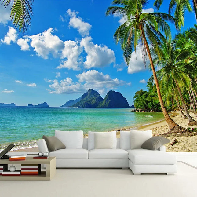 Tropical Beach & Sky Mural Wallpaper | 7 Finishes | Made to Measure
