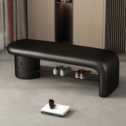 Treasure Home Modern Shoe Changing Stool with Drawers & Minimalist Des