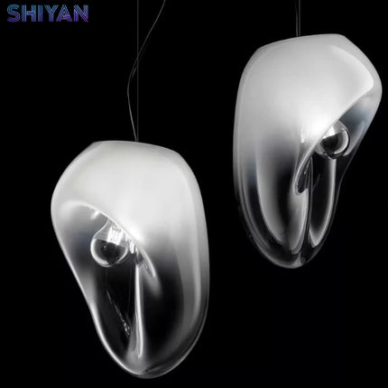 Smoke Glass Nordic Pendant Light — E27, D21×H25cm