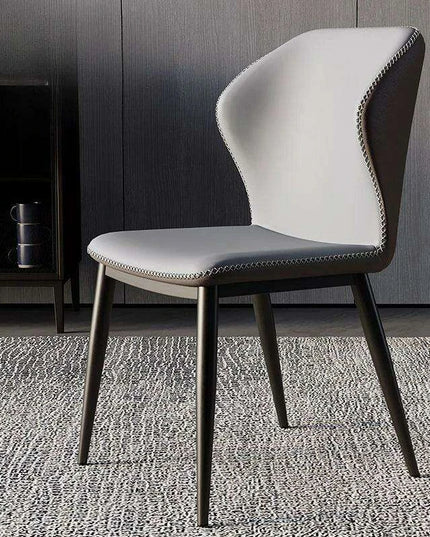 Elegant Nordic Genuine Leather Dining Chair with Modern Flair