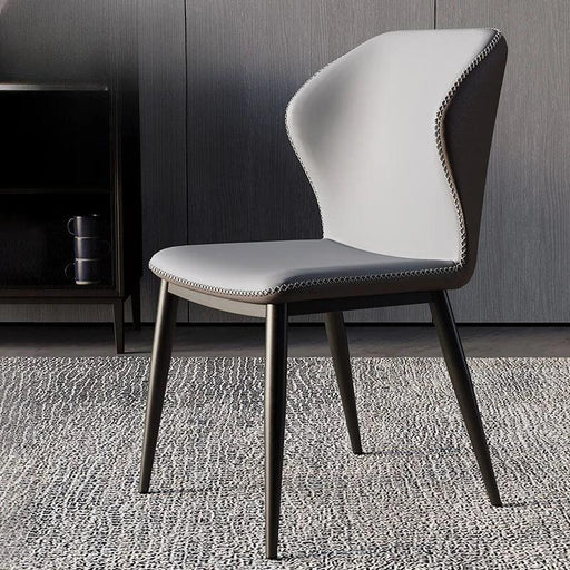 Elegant Nordic Genuine Leather Dining Chair with Modern Flair