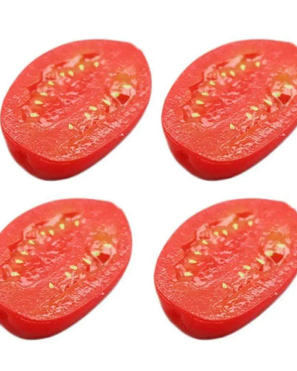 4-Piece Realistic Faux Cherry Tomatoes - Lifelike Decorative Fruit for Home Accent