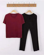 WineRedBlack V-Neck