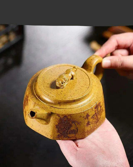 Artisan 270ml Yixing Purple Clay Dragon Bone Infuser Teapot - Traditional Tea Masterpiece