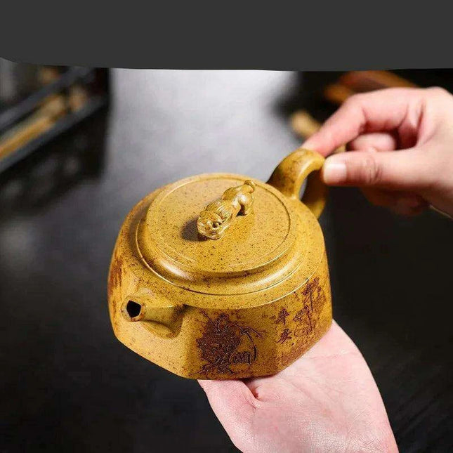 Artisan 270ml Yixing Purple Clay Dragon Bone Infuser Teapot - Traditional Tea Masterpiece