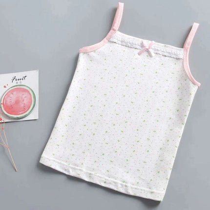 Colorful Cartoon Cotton Tank Tops for Girls - 3-Piece Summer Undershirt Set