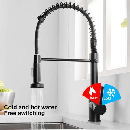 AliKopy 360° Rotating Pull-Out Kitchen Faucet - Hot & Cold Water Mixer