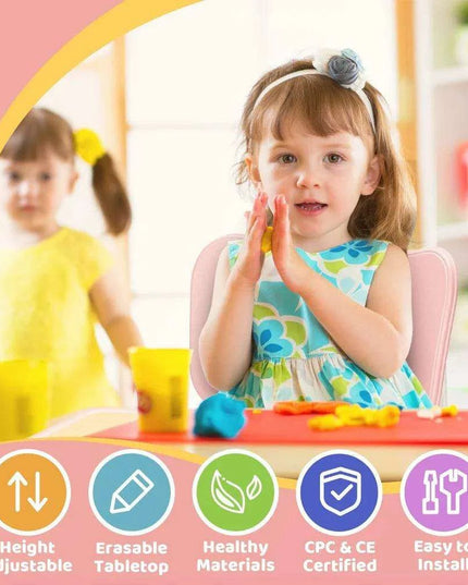 Versatile Adjustable Art Table and Chair Set for Kids - Perfect for Creative Fun and Easy Cleanup