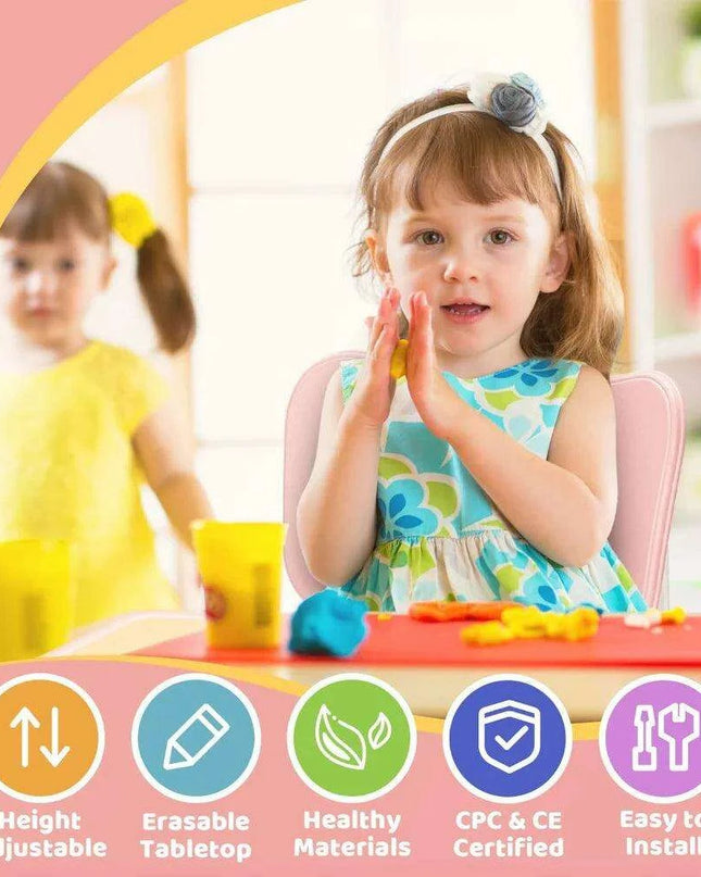 Versatile Adjustable Art Table and Chair Set for Kids - Perfect for Creative Fun and Easy Cleanup