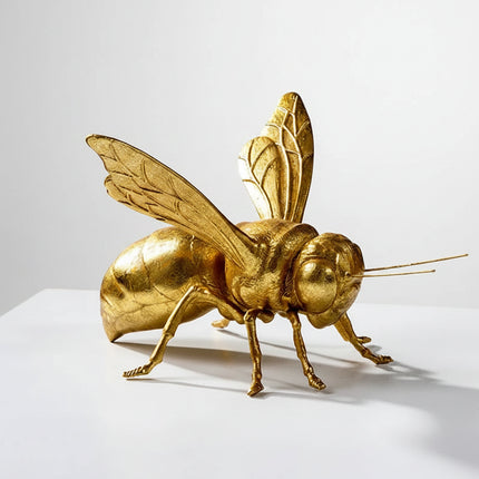 ZIZI FISH Golden Bee Metal Sculpture - Decorative Desktop Ornament
