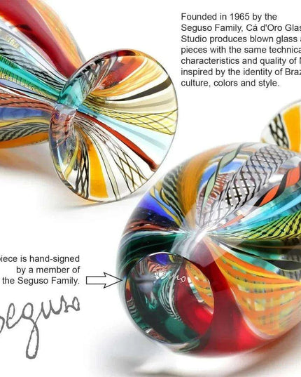 Artistic Hand Blown Murano Glass Vase for Eye-Catching Home Decor