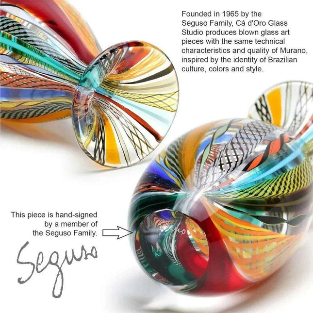 Artistic Hand Blown Murano Glass Vase for Eye-Catching Home Decor