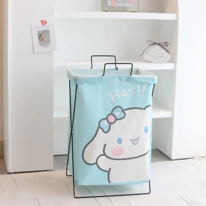 Hello Kitty Stylish Foldable Laundry Hamper: Sturdy Iron Frame & Waterproof Design - Spacious Organizer