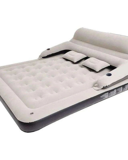 Premium Plush Inflatable Queen Sofa Bed with Adjustable Recline & Integrated Drink Holders