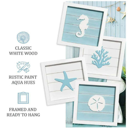 Nautical Serenity Seashells Wall Art - Luxurious Decorative Piece for Elegant Interiors