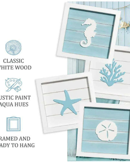 Nautical Serenity Seashells Wall Art - Luxurious Decorative Piece for Elegant Interiors