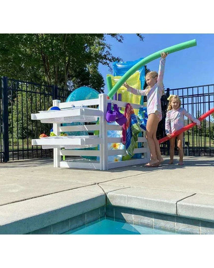 Poolside Storage Chest with Basket Compartments