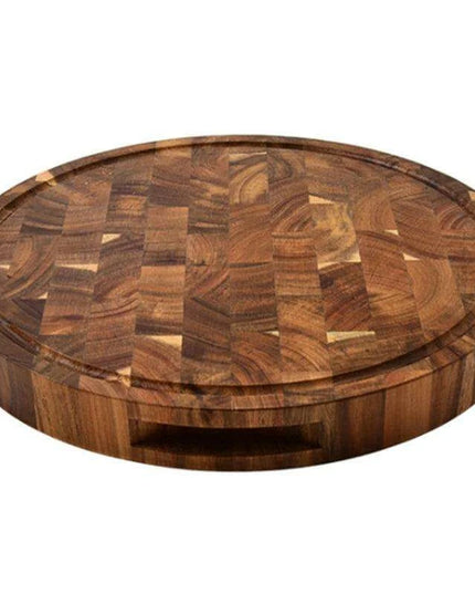 Stylish Acacia Wood Round Cutting Board - Perfect for Culinary Prep and Charcuterie Displays