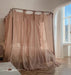 Elegant Sheer Linen Canopy Bed Drapes with Complete Mosquito Net Set
