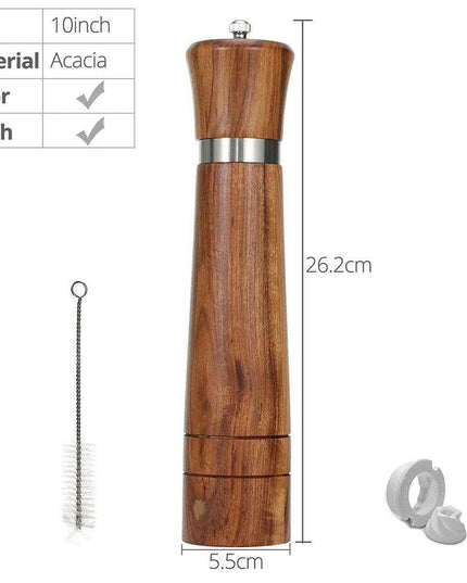 Customizable Ceramic Grinder Acacia Wood Pepper Mill for Gourmet Chefs