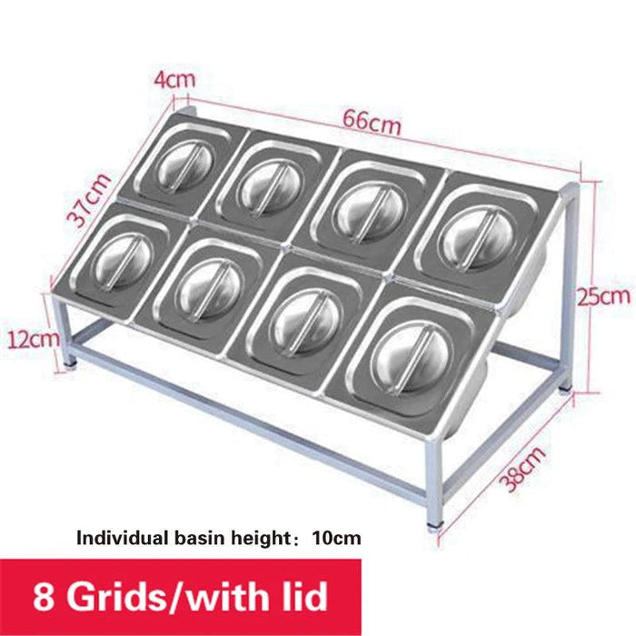 Milk Tea Shop Organizational Marvel: Multi-Grid Portion Basin Rack for Streamlined Efficiency