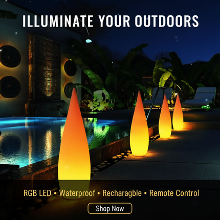 Outdoor Water Drop Landscape Lights — Waterproof Solar & Plug-In