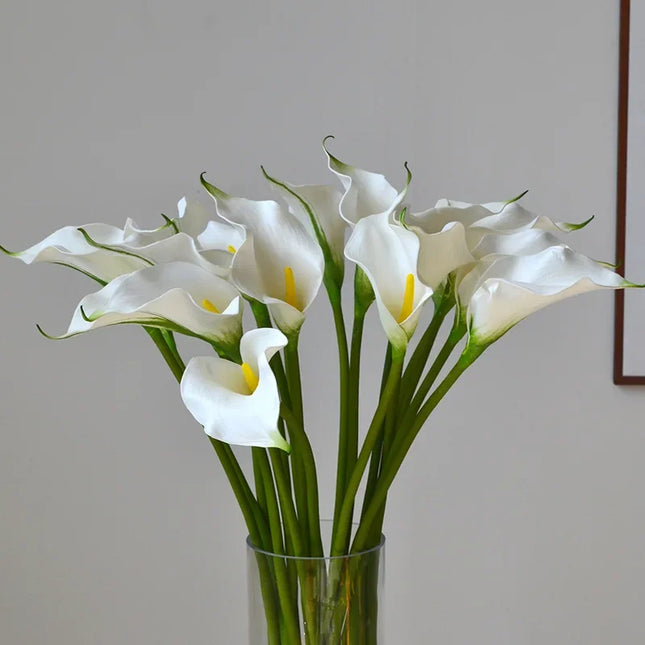 10-Piece EVA Calla Lily Artificial Flower Set — Bendable Stems, Home & Wedding Decor