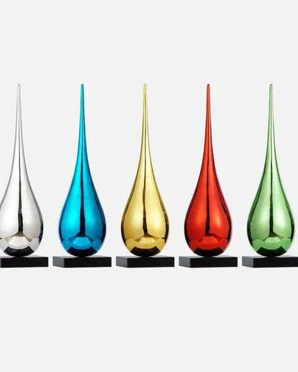 Modern Abstract Water Drop Fiberglass Sculpture