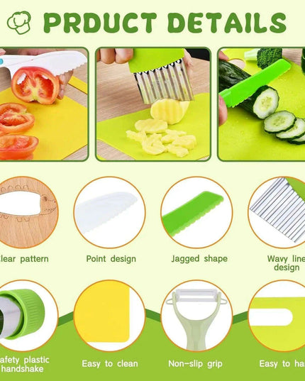 Little Chefs Montessori Cooking Set - 13 Safe and Fun Tools for Young Culinary Explorers