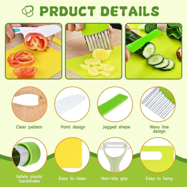 Little Chefs Montessori Cooking Set - 13 Safe and Fun Tools for Young Culinary Explorers