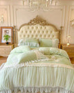 Green / Queen Size 4pcs / Flat Bed Sheet