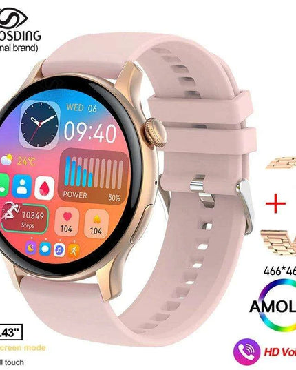 Chic Women's Bluetooth Smartwatch with Customizable AMOLED Screen and NFC Functionality