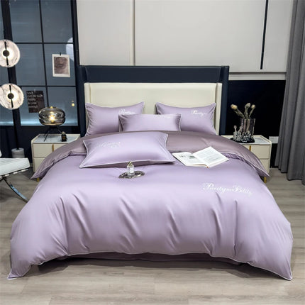 Monnom 100% Egyptian Cotton Duvet Cover Set - 3pcs, Soft & Durable