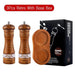 Vintage Handcrafted Wooden Spice Mill Set - 6-Inch Gourmet Salt and Pepper Grinders